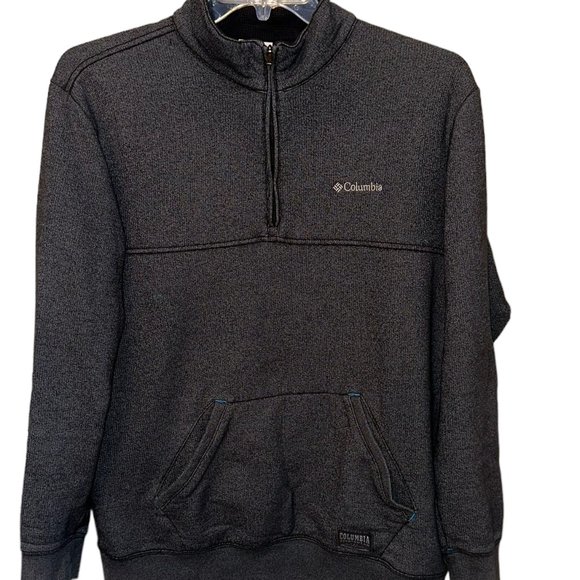 Men's Columbia Quarter Zip‎ Mock Neck Sweater Grey Size Large - Picture 1 of 9